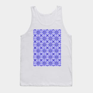 Classic European Blue Tiles Pattern Tank Top